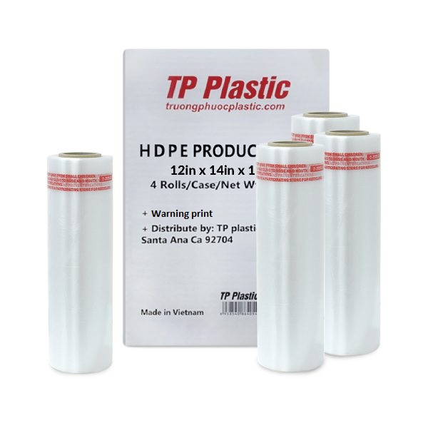 HDPE Bags on roll - Tp Plastic USA HDPE With Cord Warning Print - HDPE Bags