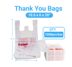 Thank You Bags - 10.5x6x20 1000pcs