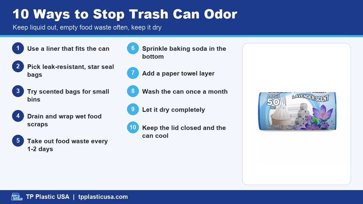 10 simple ways to stop trash can odor infographic